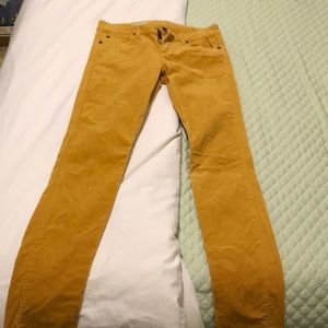 Yellow Mustard Corduroy skinny jeans